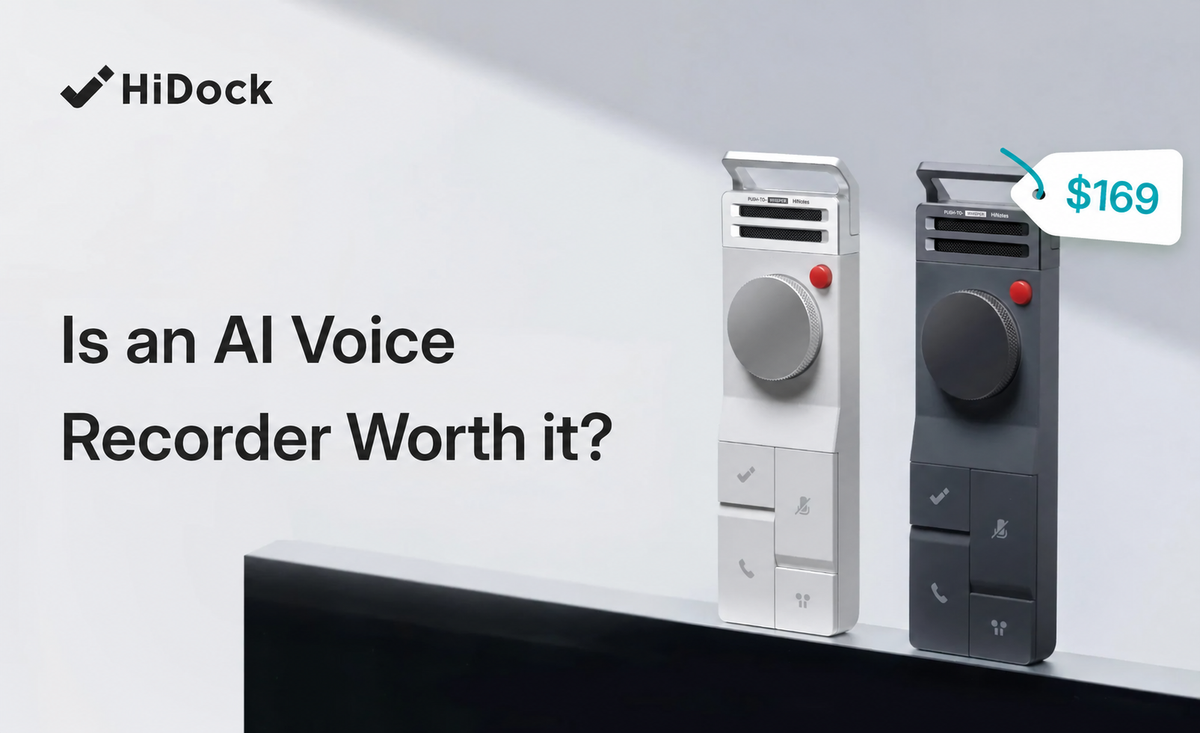 HiDock P1 AI voice recorder cost comparison