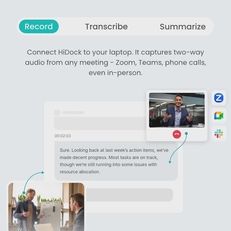 HiDock Takes Notes, You Focus On What Matters